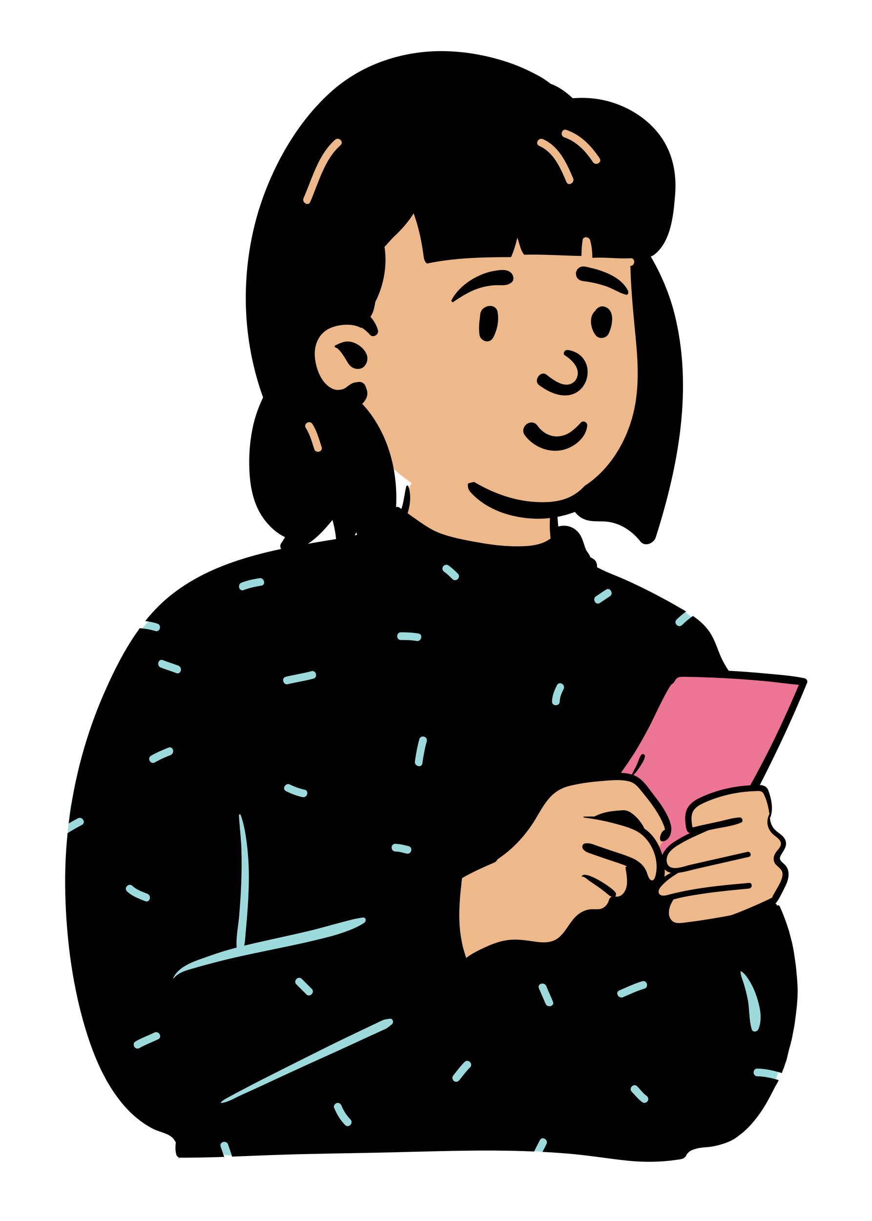 Illustration of woman holding a phone