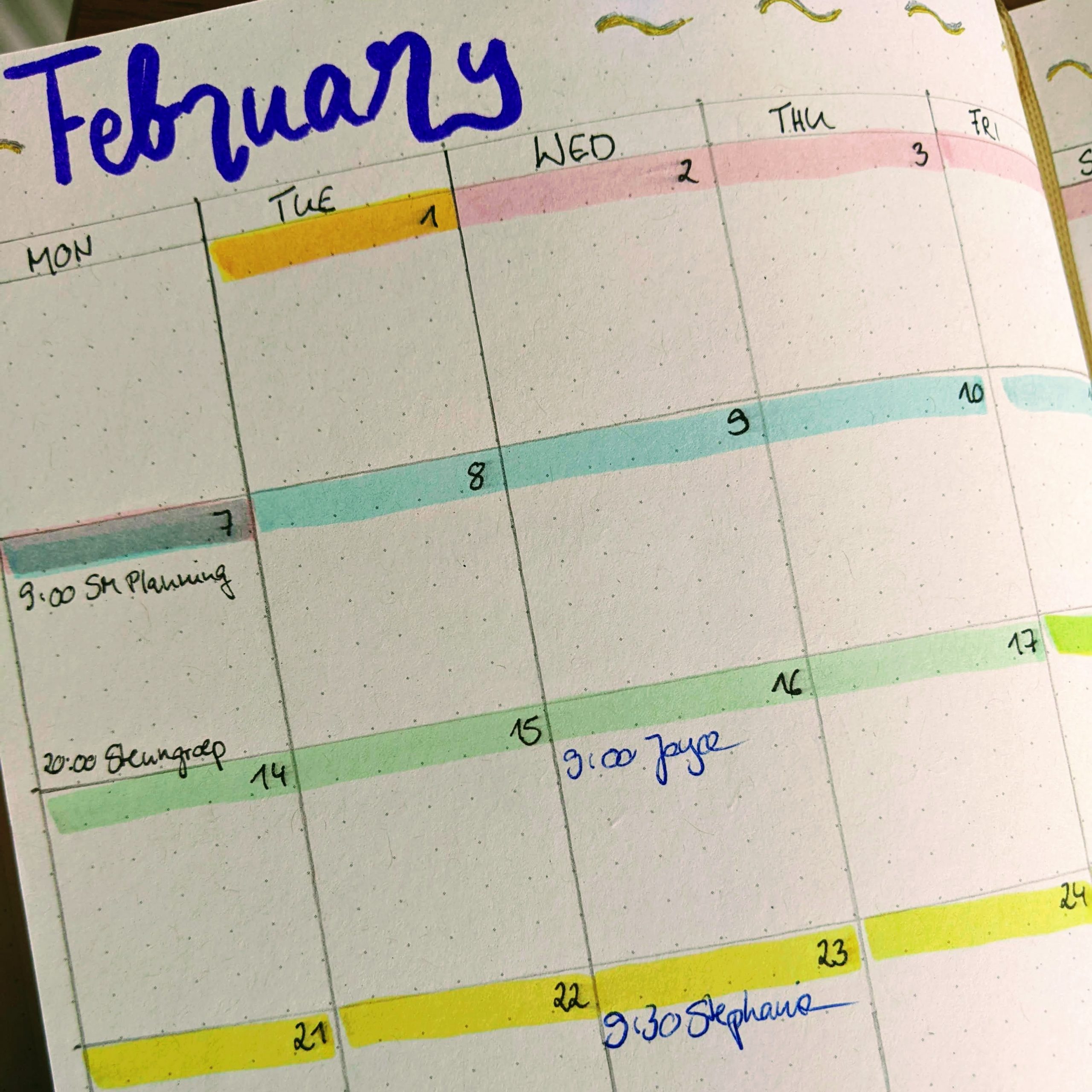 Bullet Journal Month February Living with Seaons